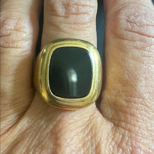 Vintage Estate Men’s 14K Yellow Gold Onyx Signet Ring 8grams from Germany Retro